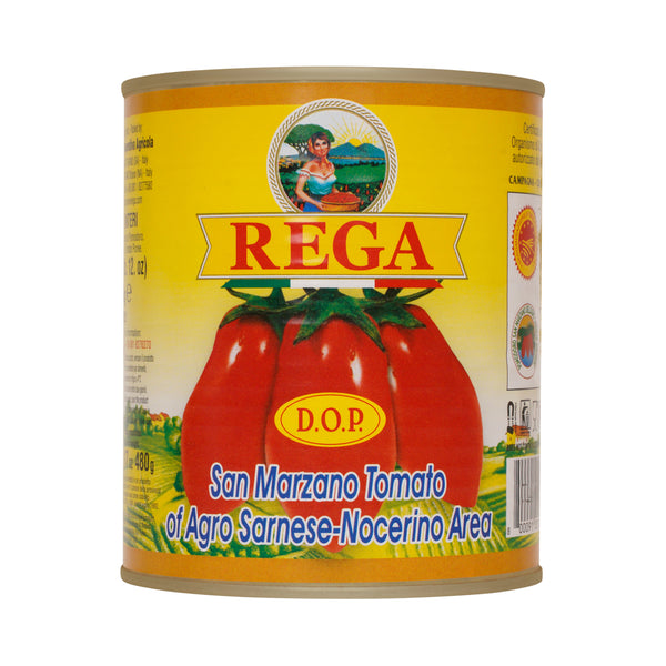 Rega - San Marzano DOP - Whole Peeled Plum Tomatoes - 800g